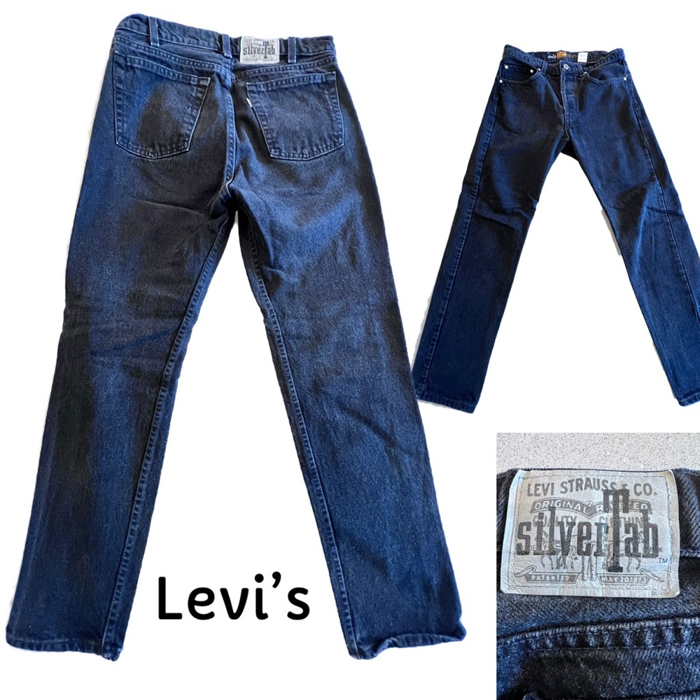 Levi's Vintage Silver Tab Buttonfly Black Straight & Narrow Men’s Jeans W33 L30